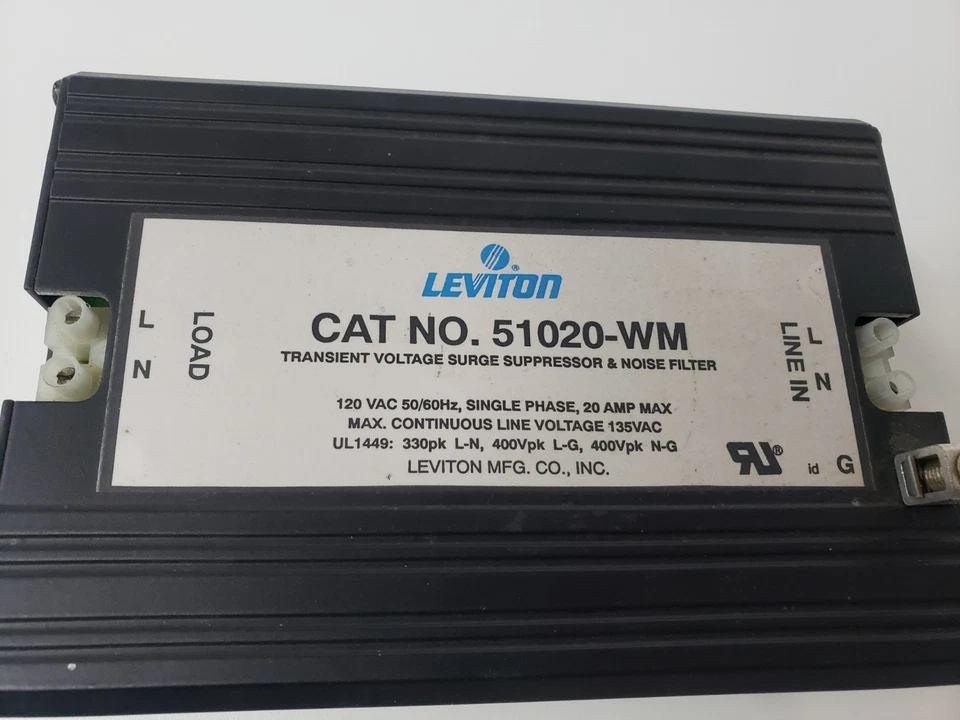 Leviton 51020-WM Voltage Surge Suppressor Noise Filter - Image 3 of 4
