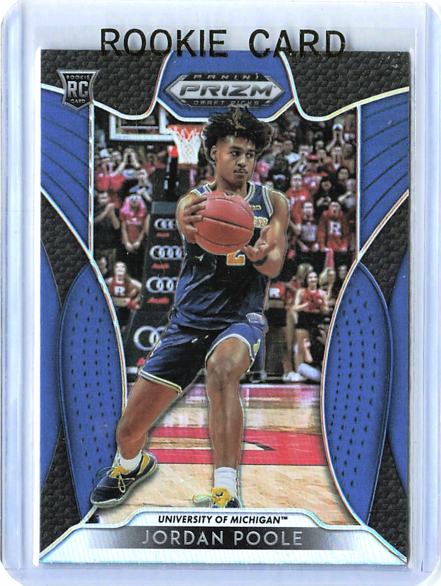 2019 Panini Prizm Draft Picks #92 Jordan Poole RC Prizms Blue Basketball Card