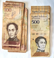 Banknotes Venezuela, 30 x 100/20 x 500 Bolivares Soberano, Very Used