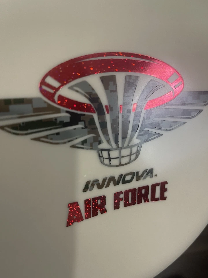 2016 XXL Glow Air Force KC Pro Cl Aviar 175gDigital/Red sparkle innova disc golf - Image 3 of 4