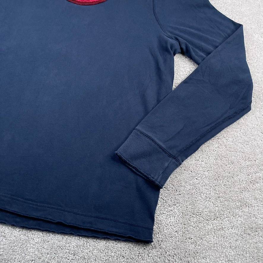 Camisa Abercrombie and Fitch Para Hombre XL Azul Fútbol Bordado Logo Manga Larga Foto 4 de 4