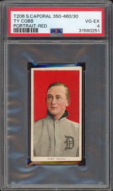 T206 Sweet Caporal 350-460/30 Ty Cobb Portrait - Red PSA VG-EX 4