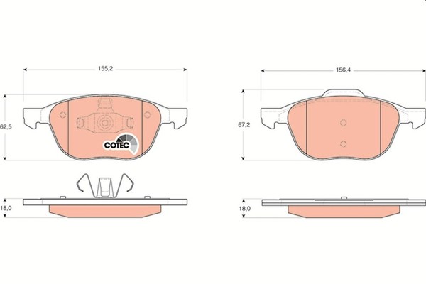Trw Bremsbelagsatz, Scheibenbremse Vorderachse U.A. FüR Ford, Mazda, Volvo-image