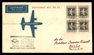 Mayfairstamps Germany Flight 1958 Berlin to Karl Marx Stadt Cover cca_48493 - Image 1 of 2