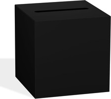 Black Card Box for Party, 8.7" Gift Cards Receiving Box Holder for Wedding, Brid