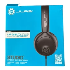 JLAB Studio 2 Wired On Ear Headphones Lab Quality Sound Open Box NEW