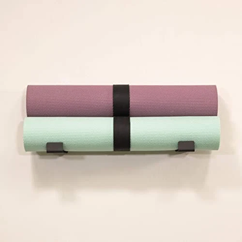 Yoga Mat Storage Rack with Foam Roller, Wall Hooks, and Fitness Bands for Gym Yoga Mat Storage Rack with Foam Roller, Wall Hooks, and Fitness Bands for Gym
