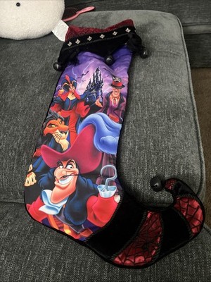 Disney Villains  Collection Christmas Stocking Disney Parks Jester Curl Toe Rare