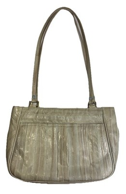 Nordstrom Genuine Eel Skin Purse Ivory Double Handles