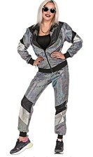 Nylon Shell Suit Tracksuit Costume 80s/90s Fancy Dress Up for Disco, XL