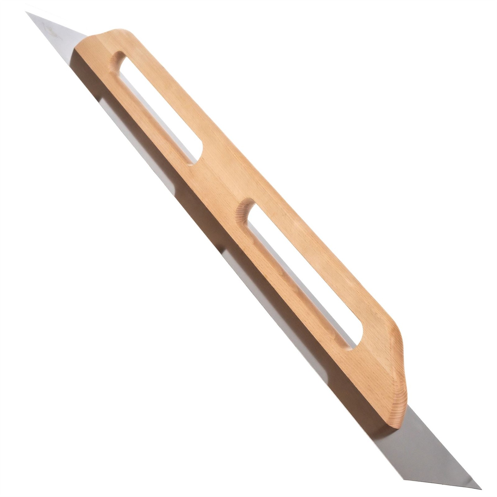 Toolty Stainless Steel Smooth Trowel Wooden Handle 1000mm Rendering Plastering