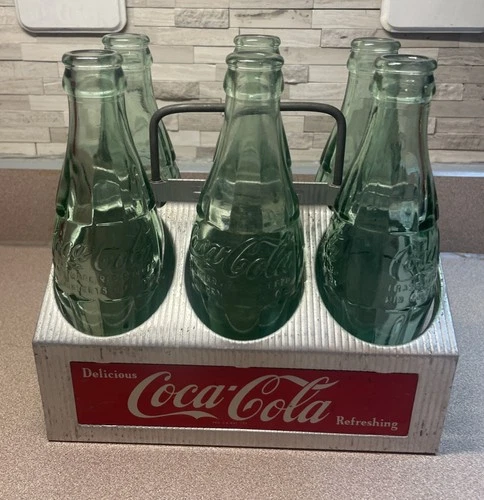 Vintage Aluminum Coca-Cola Aluminum Metal 6-Pack Bottle Carrier - 1950’s