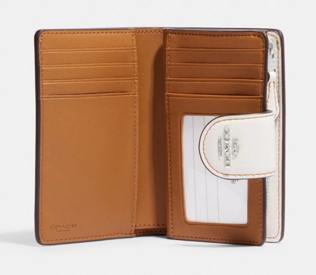 Coach CK414 Glacier White Signature Medium Corner Zip Wallet