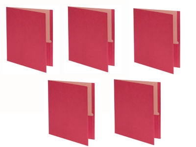 NEW 5 PACK EarthWise Oxford Twin Pocket Red Folders Letter Size EARTH WISE #502