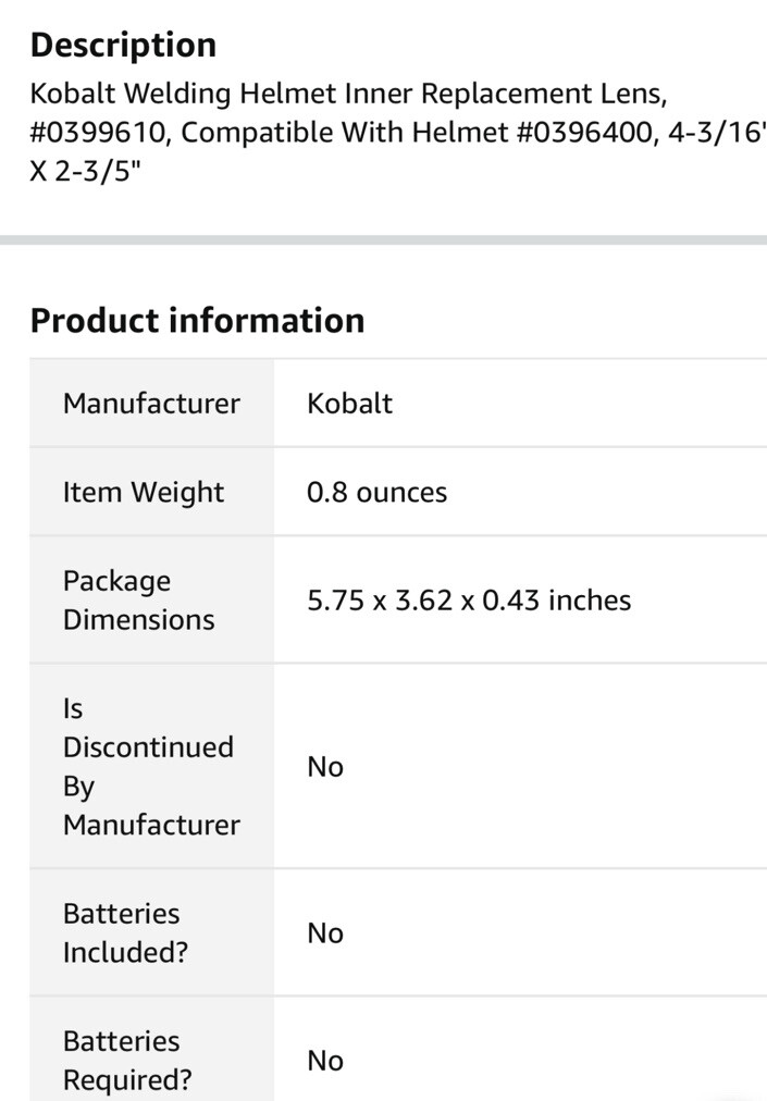 NEW! Lot Of 12 Kobalt Welding Helmet Inner Lens Replacement Part