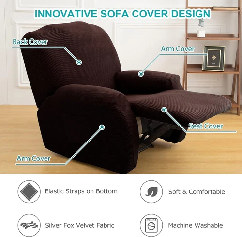Elastischer Relaxsessel 1-Sitzer Sofa Bezug Schoner Liegesessel Bezug Schoner - Bild 48 von 56