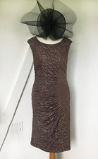 PHASE EIGHT Bodycon Ruched Dress - Brown/Mocha - 8/10