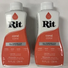 Lot of 2 RIT ALL PURPOSE DYE CORAL - NEW FREE SHIPPING