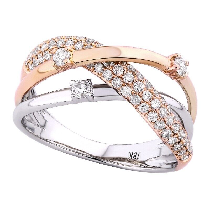 Rose Gold Diamante Crossover Ring  Fashion rings, Crossover ring