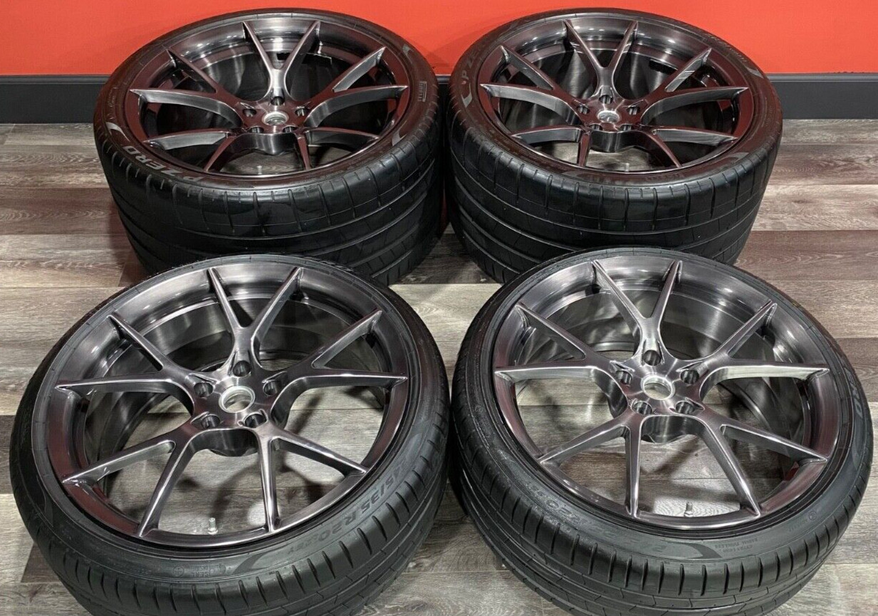 20/21" CUSTOM FULLY FORGED BRUSHED WHEELS & TIRES FOR FERRARI 458 COUPE & SPIDER