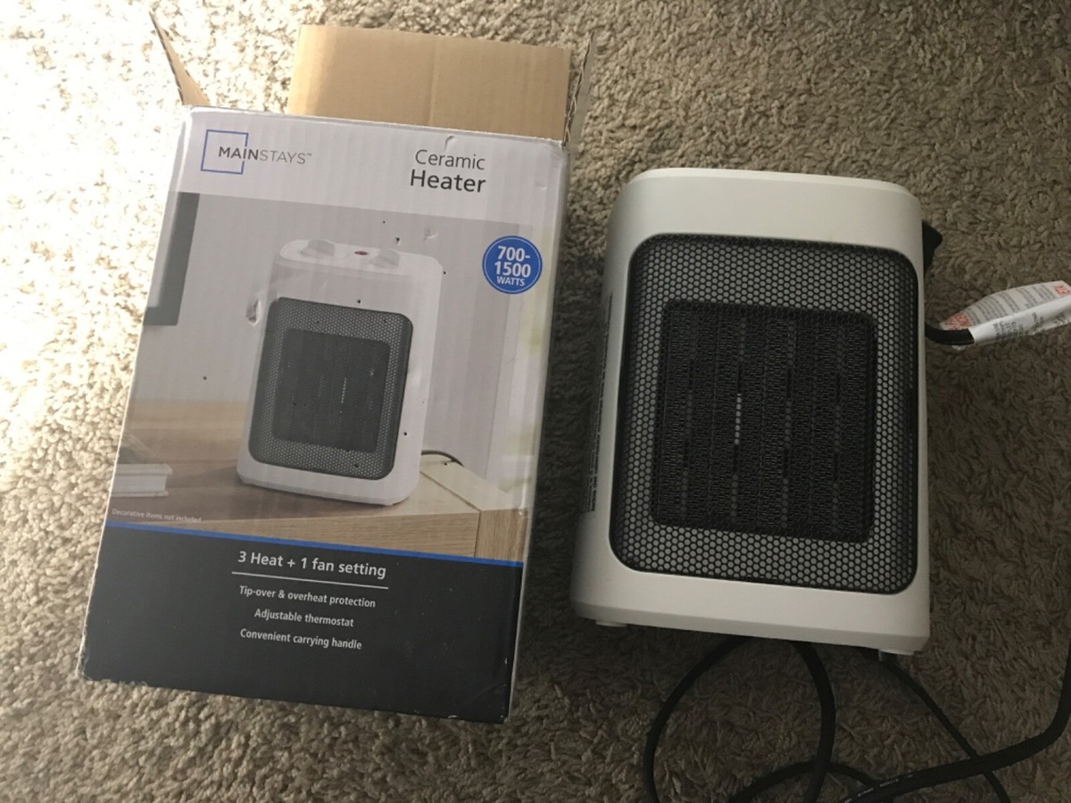 1500W Ceramic Fan-Forced Electric Space Heater With 3 Heat Setting White |  eBay