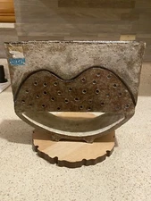 Vintage Pottery Planter Asian Marked Handmade & Painted With Cut Out Two-Sided