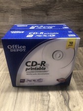 Office Depot 2X 10 Pack CD-R Printable, 700 mb, 80 min, 52x. Music Data Photos