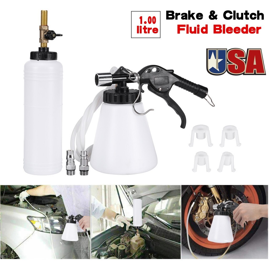 1L Pneumatic Brake Fluid Bleeder Kit Car Air Extractor Pump Oil Bleeding Tool US