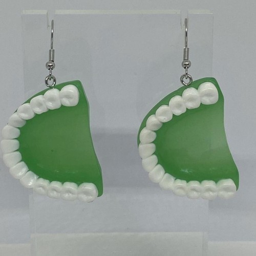 False teeth earrings , Earrings Kitsch 8 cm long. Pick your colour rave festival - Picture 9 of 60