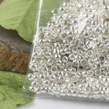 750 Pcs Silver tone crimps round findings h0287