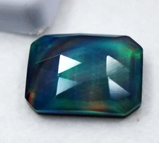 NATURAL Boulder Opal Doublet Emerald Cut 15.70 Ct Rare Loose Gemstone CERTIFIED
