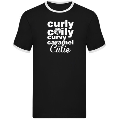 curly coly curvy Ringer t shirt, Curly hair Ringer T-shirt, Comfortable curvy,