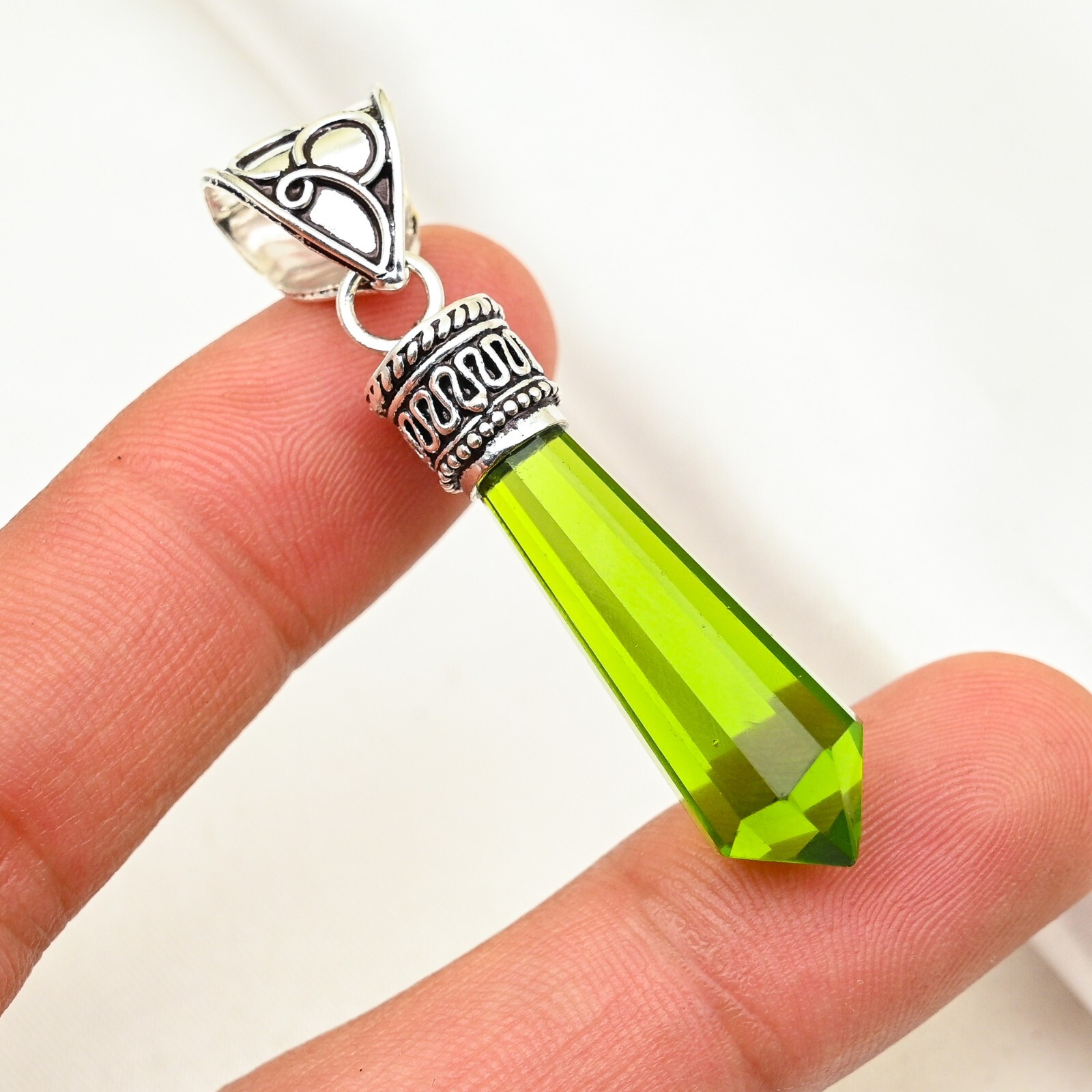 Peridot Gemstone Pendant Handmade in 925 Sterling Silver Birthday Gift Jewelry