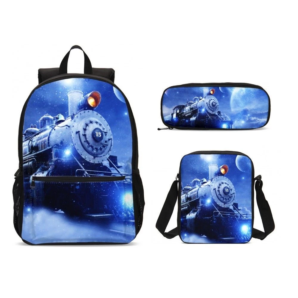Locomotive Train Engine Backpack Set, Back to School Gift for Kid