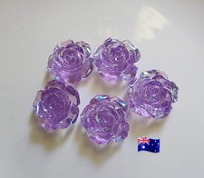 10pcs 20mm Light Purple Rose Shiny AB Resin Flatback Cabochon