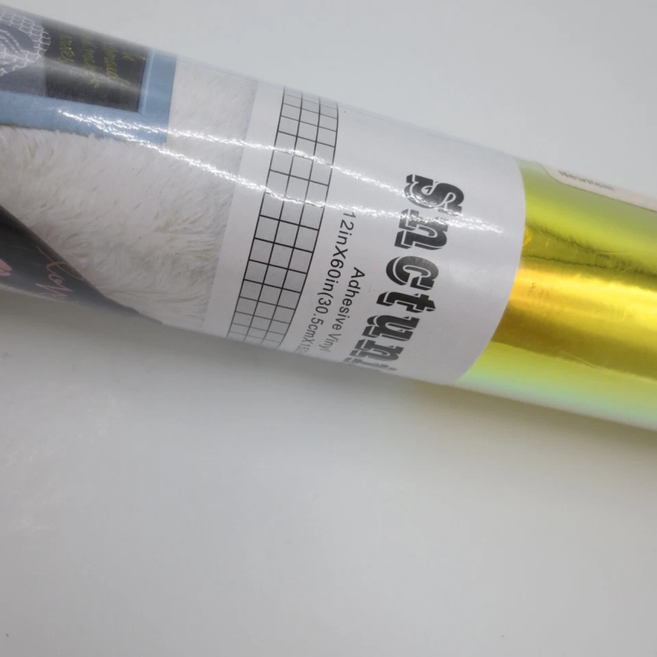 Yellow Pink  Holographic Adhesive Vinyl Roll 12"x60" - Image 2 of 4