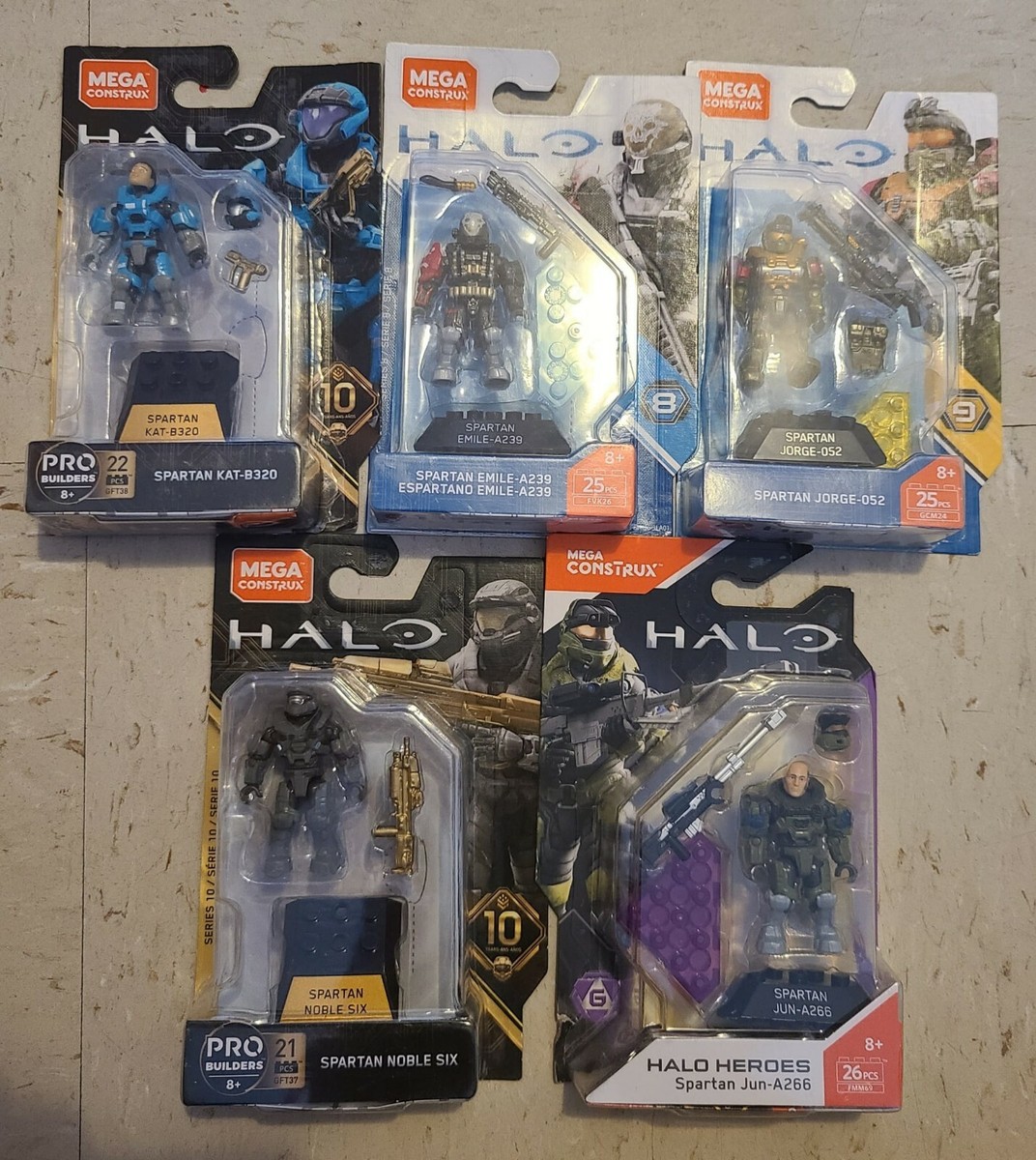 Halo Mega Construx Bloks Noble Team Emile Kat Jorge Six Jun Reach