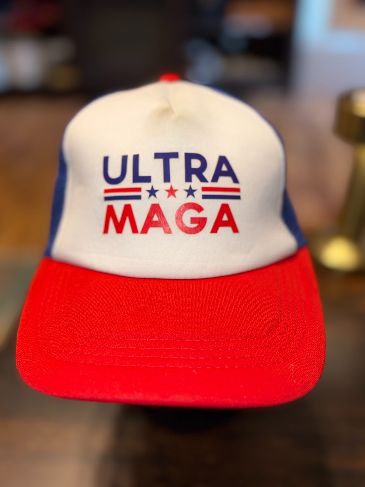 Ultra MAGA Trucker Hat Red White Blue Snapback Mesh Cap Patriotic USA