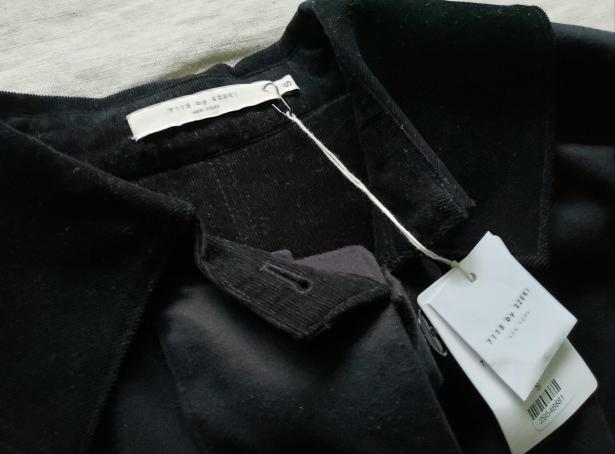 $480 NWT 7115 by Szeki Slit Trench Coat Jacket Unisex in Black