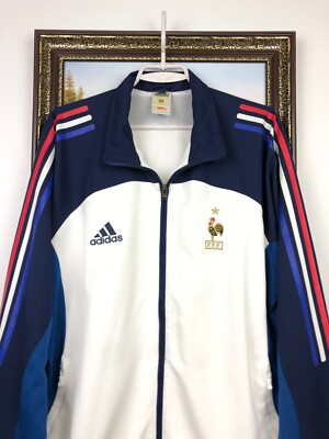 Vintage 90's Adidas France Football Jacket Soccer Track Top Mens