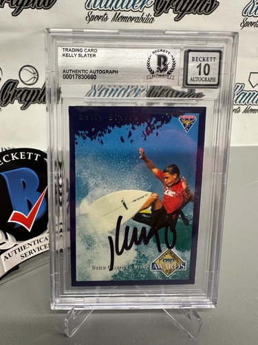 KELLY SLATER SIGNED AUTOGRAPHED 1994 FUTERA #CC4 ON CARD BECKETT BGS SLABBED 10 - Picture 1 of 8