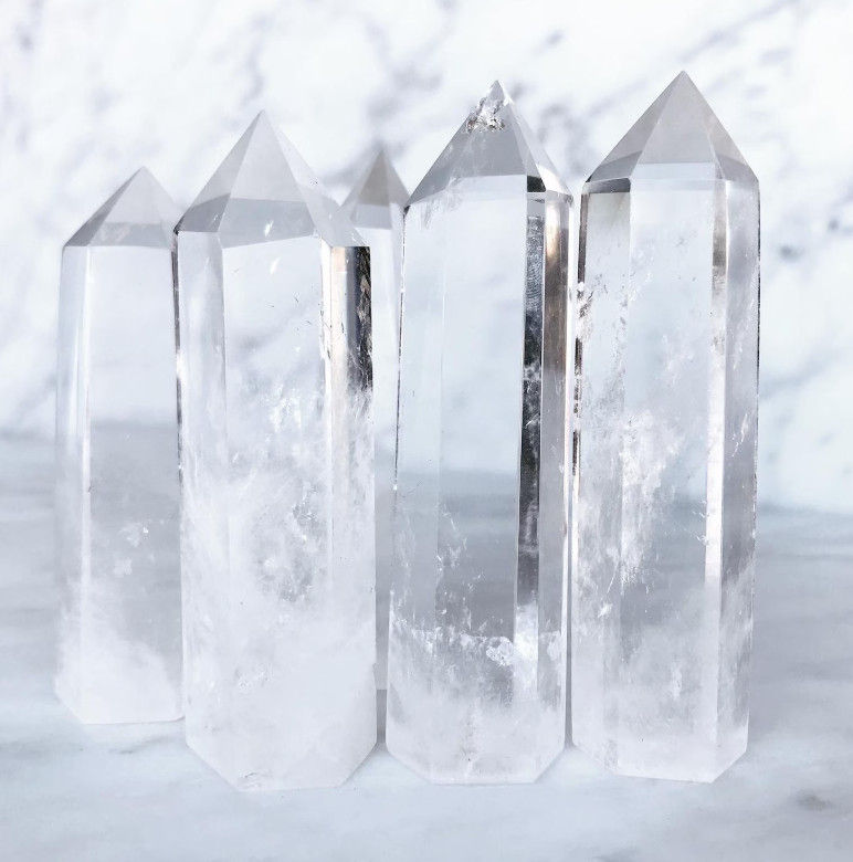 Clear Quartz Tower Point , White Crystal Obelisk Healing Crystal Home Decor