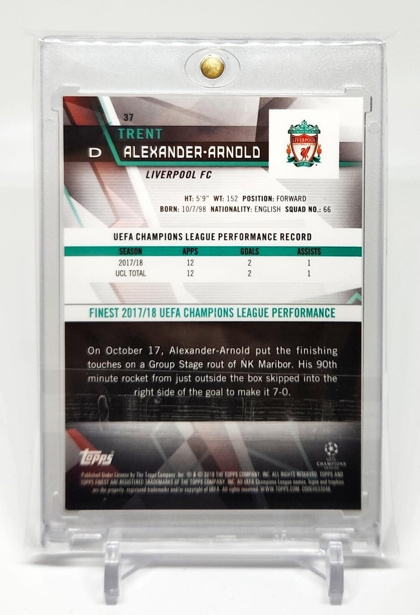 18-19シーズン　アーノルド Trent Alexander-Arnold 2018-19 Topps Finest UEFA Auto Orange