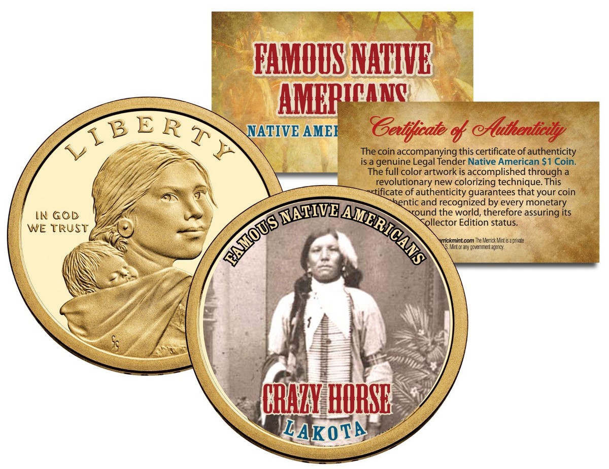 CRAZY HORSE Famous Native American Series Sacagawea Dollar Coin