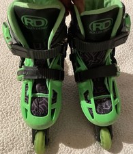 Roller Derby INLINE Boys Skates Adjustable Sizes 12-2 Green/Black