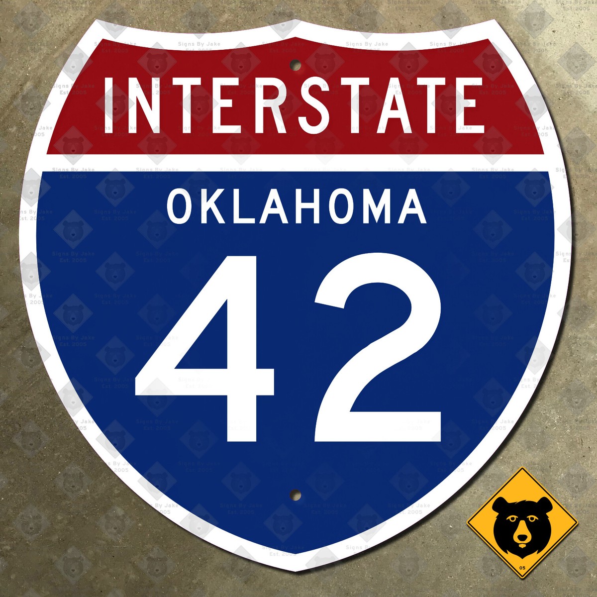 Oklahoma Interstate route 42 highway road sign 18x18 Tulsa
