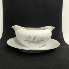 vintage kaysons golden rhapsody fine china gravy boat bellflowers 1961 dinner