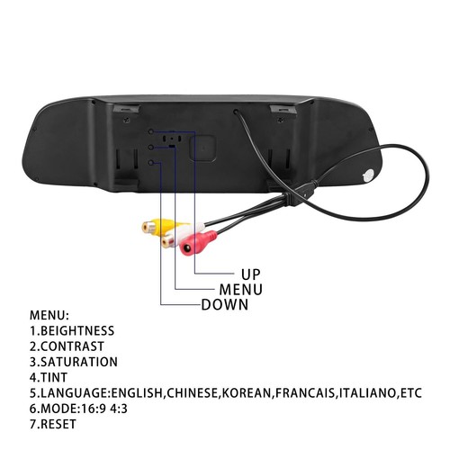 5'' LCD Screen Car Rear View Mirror Monitor Clip For Reversing Camera/DVD Backup - Picture 20 of 24