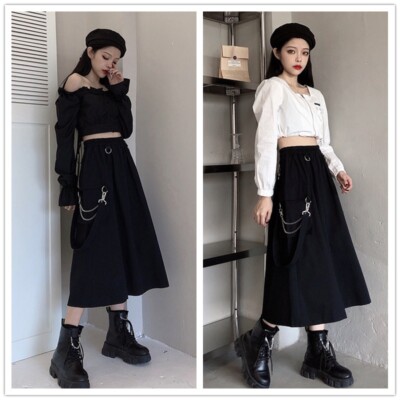 SOMETHING CARGO SUSPENDER SKIRT Social Collision Black Cargo