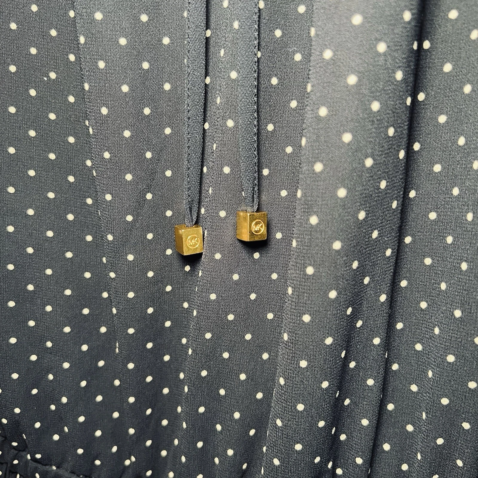 MICHAEL KORS Abito da donna blu navy Kors a pois a tracolla fredda taglia XS